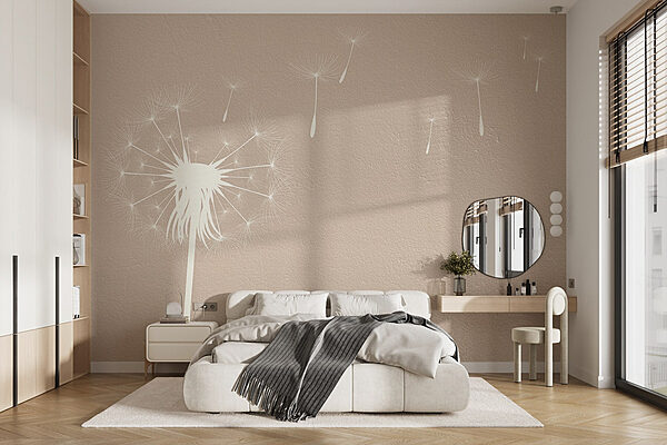 Wall murals Dandelion seeds flying in the air (SKU: w03318) Wall murals Wall murals Dandelion seeds flying in the air (SKU: w03318)