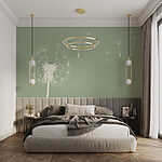Wall murals Dandelion seeds flying in the air
