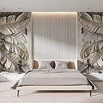 Wall murals Serene leaves in gentle arrangement
