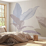 Wall murals Delicate leaves in soft pastel hues