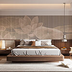 Wall murals Delicate blooms on serene waterscape