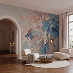 Wall murals Painting of flowers on a white surface