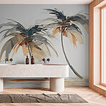 Wall murals Palm trees on a beach