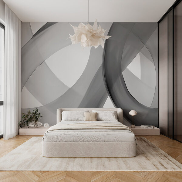 Grey and white swirls Wall murals Grey and white swirls