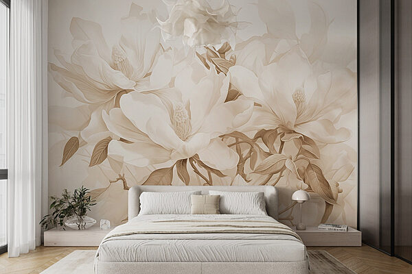 Delicate blossoms in soft hues Wall murals Delicate blossoms in soft hues