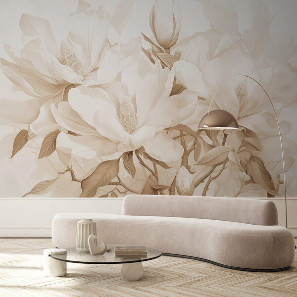 Wall mural Delicate blossoms in soft hues