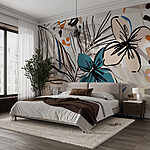 Wall murals Colorful floral pattern with flowers
