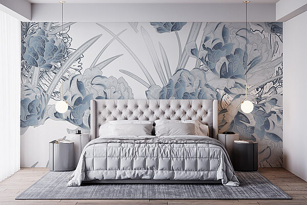 Wall murals Delicate blooms in soft hues (SKU: w08896) Wall murals Wall murals Delicate blooms in soft hues (SKU: w08896)