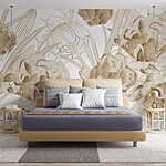 Wall murals Elegant floral design in soft hues