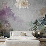 Wall murals Painting of trees and bushes