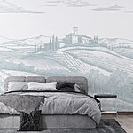 Wall murals Landscape with a house and trees