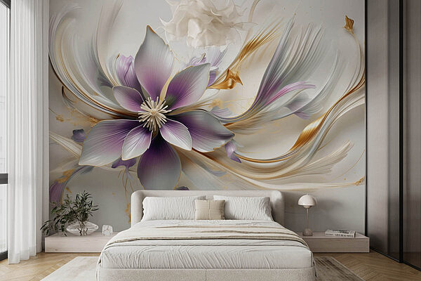 Wall murals Enchanting floral design in motion
