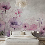 Wall murals Painting of flowers on a white background