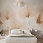 Wall murals Delicate leaves in soft hues