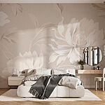 Wall murals Soft blossoms on a neutral backdrop.
