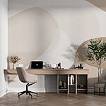 Wall murals White and brown background