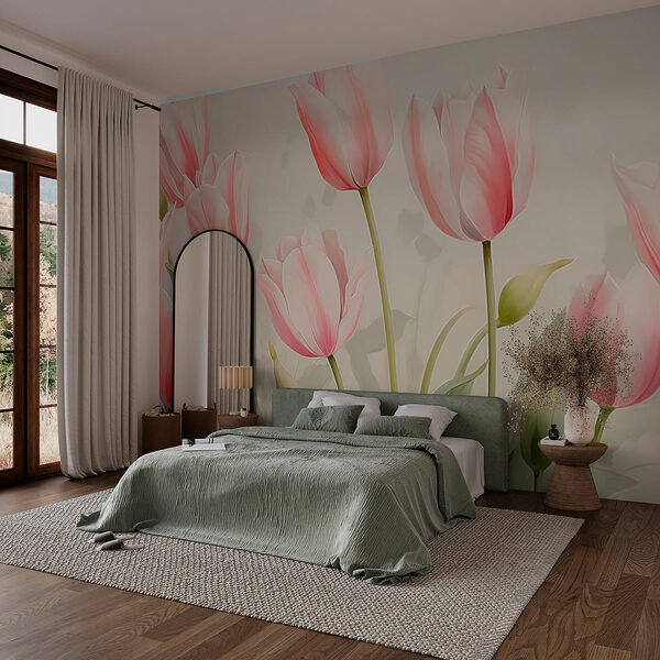 Group of pink flowers Wall murals Group of pink flowers