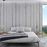 Wall murals Group of trees in fog