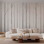 Wall murals Group of trees in fog
