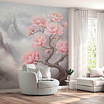 Wall murals Tree with pink flowers on it