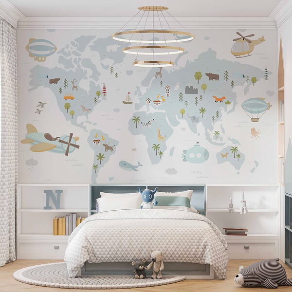 Map of the world Wall murals Map of the world