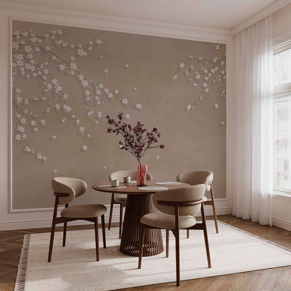 White flowers on a tree branch Wall murals White flowers on a tree branch