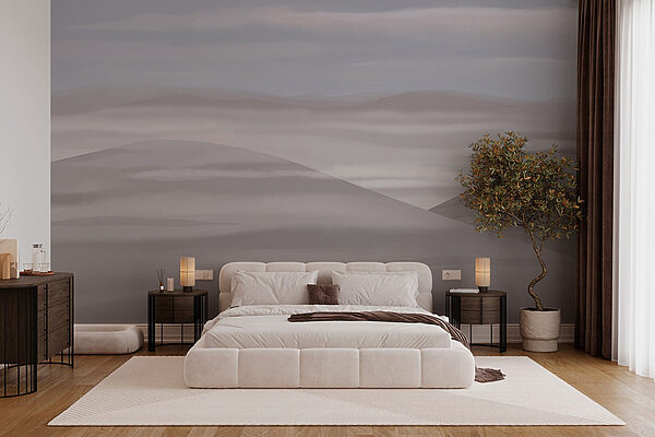 Landscape with hills and clouds Wall murals Landscape with hills and clouds