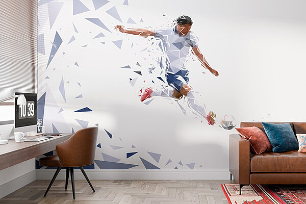 Man kicking a football ball Wall murals Man kicking a football ball