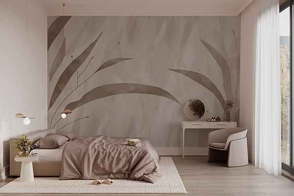 Serene leaves on a soft background Wall murals Serene leaves on a soft background