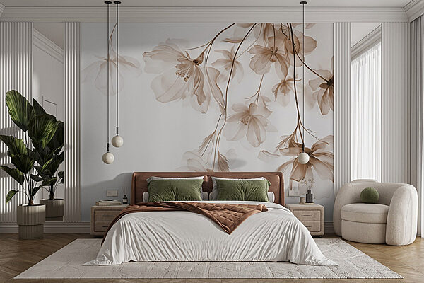 Wall murals Delicate blooms in soft hues (SKU: w08911v1) Wall murals Wall murals Delicate blooms in soft hues (SKU: w08911v1)