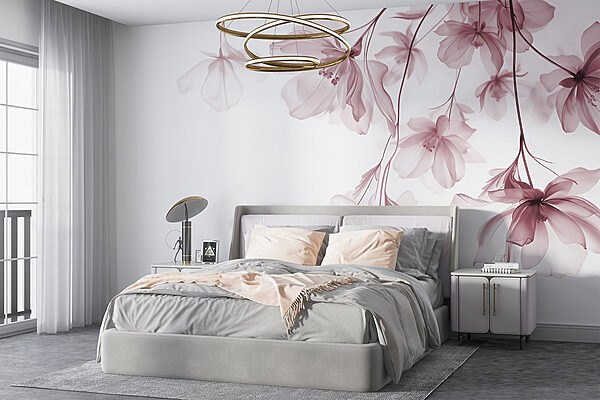 Wall murals Delicate blossoms in soft hues