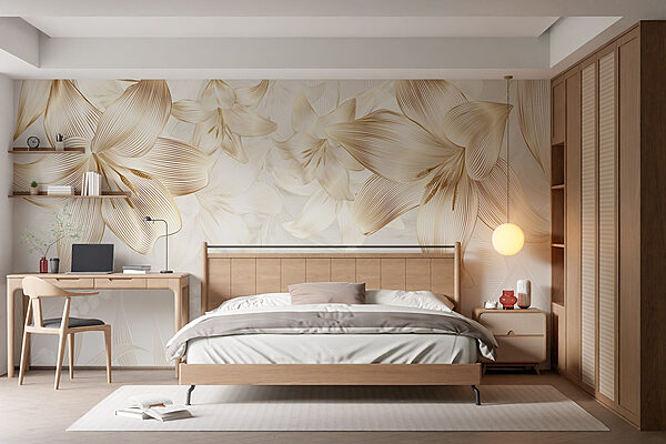 Wall murals Delicate blooms in soft hues (SKU: w08912) Wall murals Wall murals Delicate blooms in soft hues (SKU: w08912)