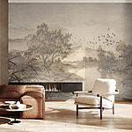 Wall mural Landscape with trees and a river