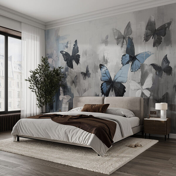 Painting of butterflies flying Wall murals Painting of butterflies flying