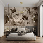 Wall murals Group of butterflies flying