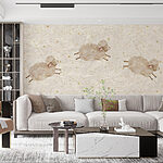 Wall murals Group of sheep on a white background