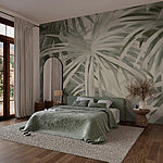 Wall murals Delicate leaves in soft hues