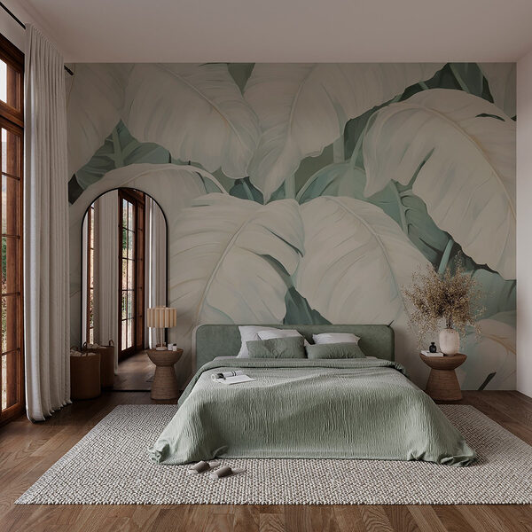 Serene tropical leaf arrangement Wall murals Serene tropical leaf arrangement