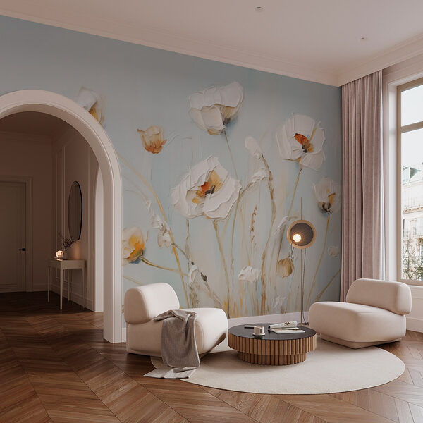 Painting of flowers on a wall Wall murals Painting of flowers on a wall