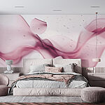 Wall murals Purple smoke on a white background