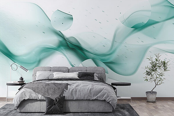 Wall mural Green smoke and circles