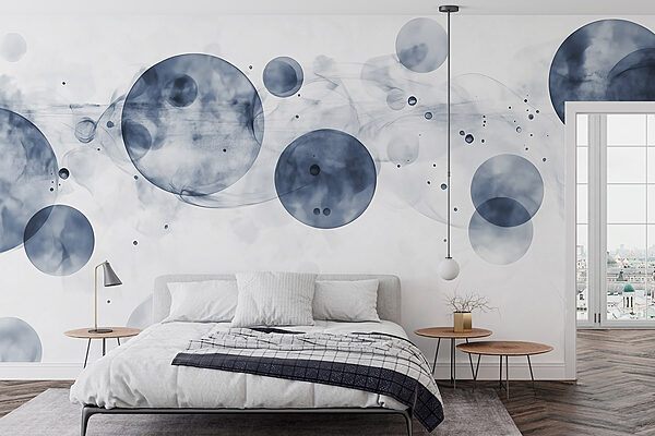 Group of circles with smoke Wall murals Group of circles with smoke