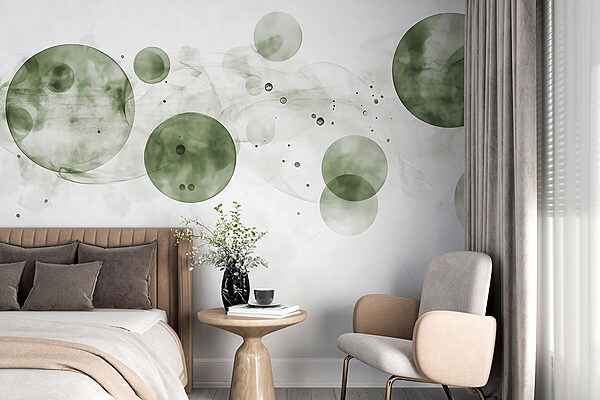 Wall mural Group of circles with smoke