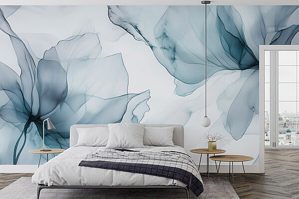 Ethereal hues of flowing petals Wall mural Ethereal hues of flowing petals