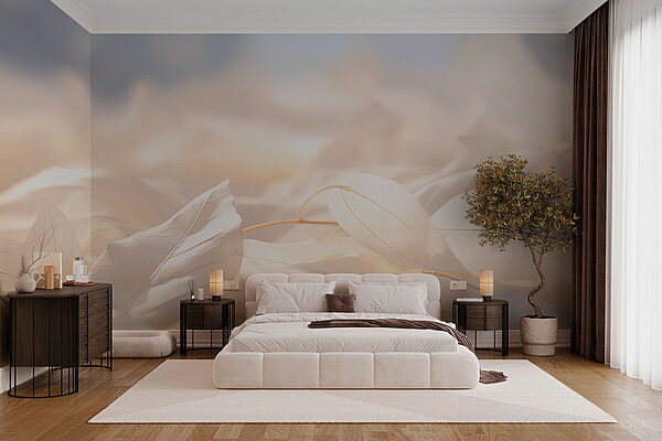 Delicate leaves in soft light Wall murals Delicate leaves in soft light