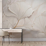 Wall mural Elegant leaf patterns on soft backdrop