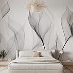 Wall murals Black and white image of flowers