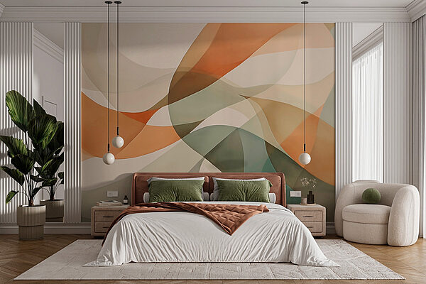 Fluid shapes in earthy tones Wall murals Fluid shapes in earthy tones