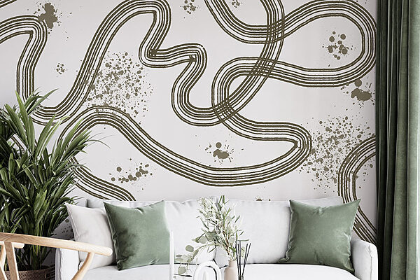 Black and white map of a race track Wall murals Black and white map of a race track