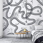 Wall murals Black and white map of a race track